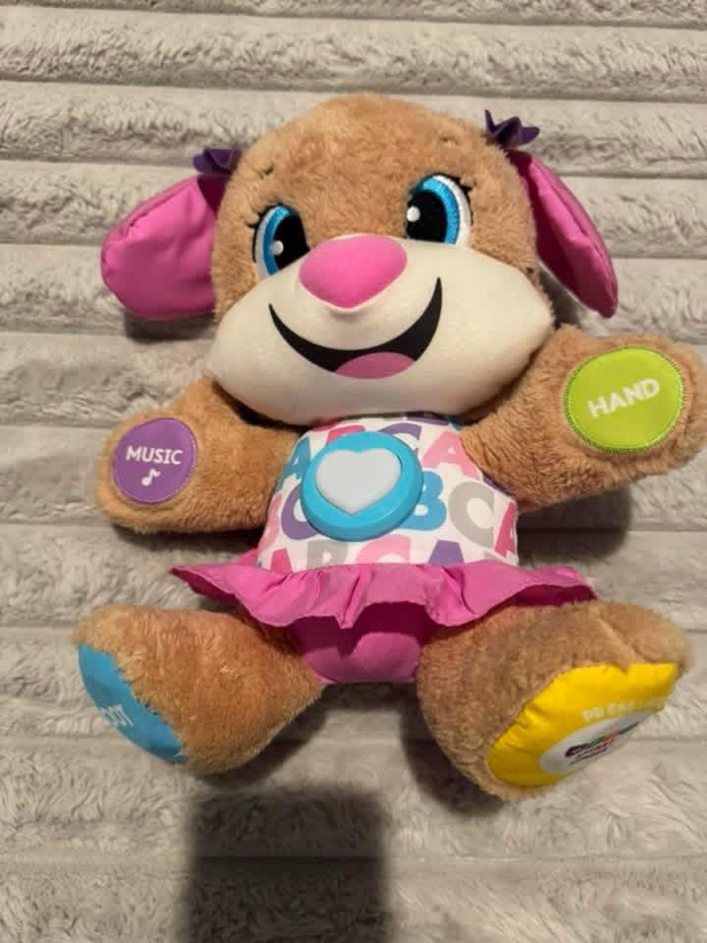 Fisher-Price Pink and Blue Interactive Learning Puppy Plush